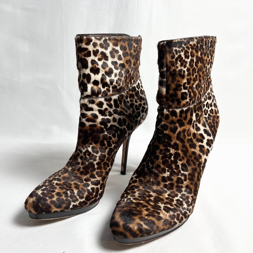 Jimmy Choo cheetah print on calf fur Heeled Boots